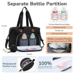 Itopfox Medium Black Diaper Tote Bag For Parents With Pacifier Case, 10 Pockets, Insulated Bottle Holders, Travel-Friendly 13 Itopfox Medium Black Diaper Tote Bag For Parents With Pacifier Case, 10 Pockets, Insulated Bottle Holders, Travel-Friendly -Kitchen Chef GUEST f2fe4bfb 7a9f 4b33 837c 6cfd77e2c30d