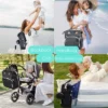 Itopfox Large Capacity Diaper Backpack With USB Port, Waterproof & Foldable Baby Travel Bag For Parents, Black