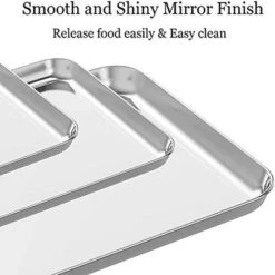 Itopfox Stainless Steel Baking Sheet Set Of 3, Non Toxic & Heavy Duty Cookie Sheets, Easy Clean & Rust Resistant For Toaster Ovens & Serving -Kitchen Chef GUEST f5864e9f dbc0 4e2f 91b7 bd4ea9dcd8bb
