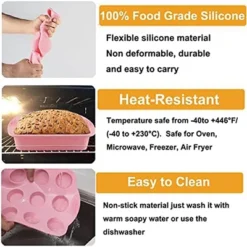 Itopfox Nonstick Silicone Bakeware Set, 7-Piece Baking Cake Pan Kit, BPA Free Heat Resistant With Silicone Brush For Bread Pizza Cupcake Muffin -Kitchen Chef GUEST f59697a7 ff91 4930 baae 1e0f5ea52db3