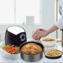 Itopfox 9 Inch Air Fryer Accessories Set With Cupcake Pan, Pizza Pan, Silicone Baking Cup, Recipe Cookbook For 5.3Qt - 6.8Qt Air Fryers -Kitchen Chef GUEST f6896737 5952 4545 a601 5077f837d673
