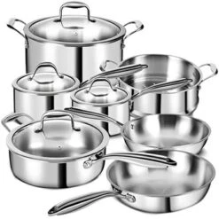 Itopfox 3 Ply Stainless Steel 11-Piece Cookware Set With Lids, Pots And Pans, Non-Toxic, Induction, Oven, Dishwasher Safe, Professional Chef Quality -Kitchen Chef GUEST f6a7b5ce a5b7 40fb 87ba 7cc11600271c