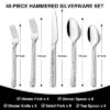 Itopfox 40-Piece Stainless Steel Flatware Set For 8, Hammered Square Silverware With Mirror Finish, Dishwasher Safe Cutlery Set For Home & Restaurant -Kitchen Chef GUEST f6d7ebec b74b 49cb 9d31 e0e9665e29eb