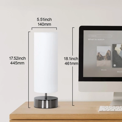 Itopfox Touch Table Lamp, 3-Way Dimmable Modern Minimalist Accent Bedside Lamp With Cylinder Fabric Shade, Night Light Nightstand Desk Lamp 8 Itopfox Touch Table Lamp, 3-Way Dimmable Modern Minimalist Accent Bedside Lamp With Cylinder Fabric Shade, Night Light Nightstand Desk Lamp - Image 6