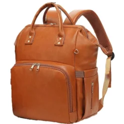 Itopfox Vegan Leather Diaper Backpack With Waterproof Changing Pad, Reinforced Stitching & Zippers, Ergonomic Design For Traveling Moms, Brown -Kitchen Chef GUEST f8530f71 a6d1 4985 b48e e15c709cbe48
