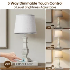 Itopfox Dimmable Table Lamps Set Of 2, Rustic Farmhouse Lamps For Living Room Bedroom, Bedside Desk Lamps With Touch Control, Includes Warm Bulbs -Kitchen Chef GUEST f958905b e93b 48e0 9538 27c9bff69920