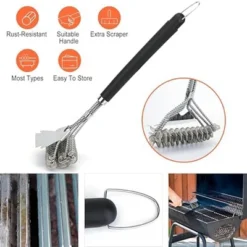 Itopfox Grill Brush With Scraper, BBQ Grill Brush With Handle, Stainless Steel Grill Grate Cleaner, Safe Grill Accessories For Grill/Smoker/Gas, Etc. -Kitchen Chef GUEST fa3b6cab 1234 474c 8a71 0f79c60118fa