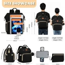 Itopfox Large Waterproof Diaper Backpack With Changing Pad, Pacifier Case, 16 Pockets, Insulated Bottle Holders, Stroller Straps, Black -Kitchen Chef GUEST fafbcba1 e1b6 460d 81e1 cf570825a6ae