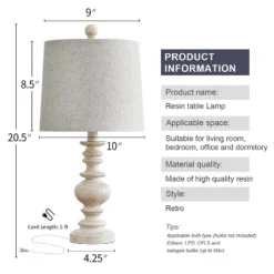 Itopfox Rustic Table Lamp Set Of 2 For Living Room Farmhouse Bedside Desk Lamps Bedroom Nightstand Vintage Linen Washed Decor -Kitchen Chef GUEST fb58d5e9 d7fb 457c 9a9c 4535e29e941e