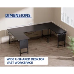 Itopfox U-Shaped Computer Desk With Power Outlets & USB Ports, Spacious Corner Workstation For Home Office & Gaming -Kitchen Chef GUEST fd7db4ce 59bb 4d0d a4ca a786f7f563b6