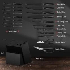 Itopfox 21-Piece Kitchen Knife Set With Block, Dishwasher Safe German Stainless Steel Knives With Built-in Sharpener, Black Knife Block Set -Kitchen Chef GUEST fda6ea9c d298 4959 bad7 a19130a3fef3