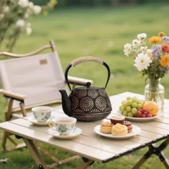 Itopfox Japanese Cast Iron Teapot, Enamel-Coated Stovetop Kettle With Stainless Steel Infuser & Heat-Resistant Handle, Traditional Iron Pot -Kitchen Chef GUEST fe04696f 765a 4903 9d60 f85fcae7a416