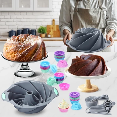 Itopfox 72-Piece Silicone Bakeware Set, Nonstick Baking Pans With Cake & Loaf Pans, Baking Cups, Measuring Cups & Spoons, Oven & Dishwasher Safe 3 Itopfox 72-Piece Silicone Bakeware Set, Nonstick Baking Pans With Cake & Loaf Pans, Baking Cups, Measuring Cups & Spoons, Oven & Dishwasher Safe