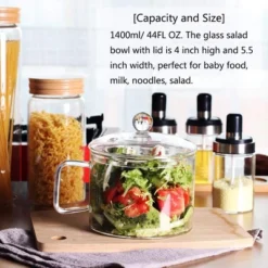 Itopfox Mini Glass Bowl With Lid & Handle, 44oz For Noodles, Pasta, Soup, Cereals, Fruits, BPA Free, Microwave & Dishwasher Safe 12 Itopfox Mini Glass Bowl With Lid & Handle, 44oz For Noodles, Pasta, Soup, Cereals, Fruits, BPA Free, Microwave & Dishwasher Safe -Kitchen Chef GUEST ff9230e0 d039 4c76 be08 f3e71fe482d6