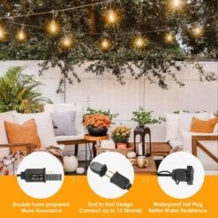 Itopfox 96FT LED Outdoor String Lights, Dimmable Waterproof Patio Lights With Shatterproof Edison Vintage Bulbs For Backyard Porch Garden -Kitchen Chef GUEST fffc9e79 f157 43f4 af2f f8bc9321b8bc